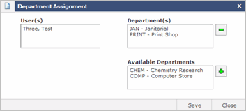 Assign additional departments to users