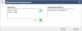 Department and the users that have been assigned to it