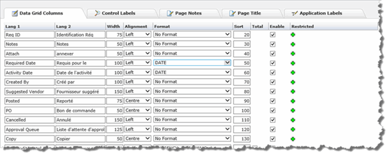 Data Grid Columns